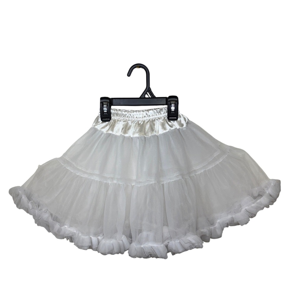 Disney Store White Tulle Crinoline Petticoat Size 4 Tutu Costume Skirt Princess